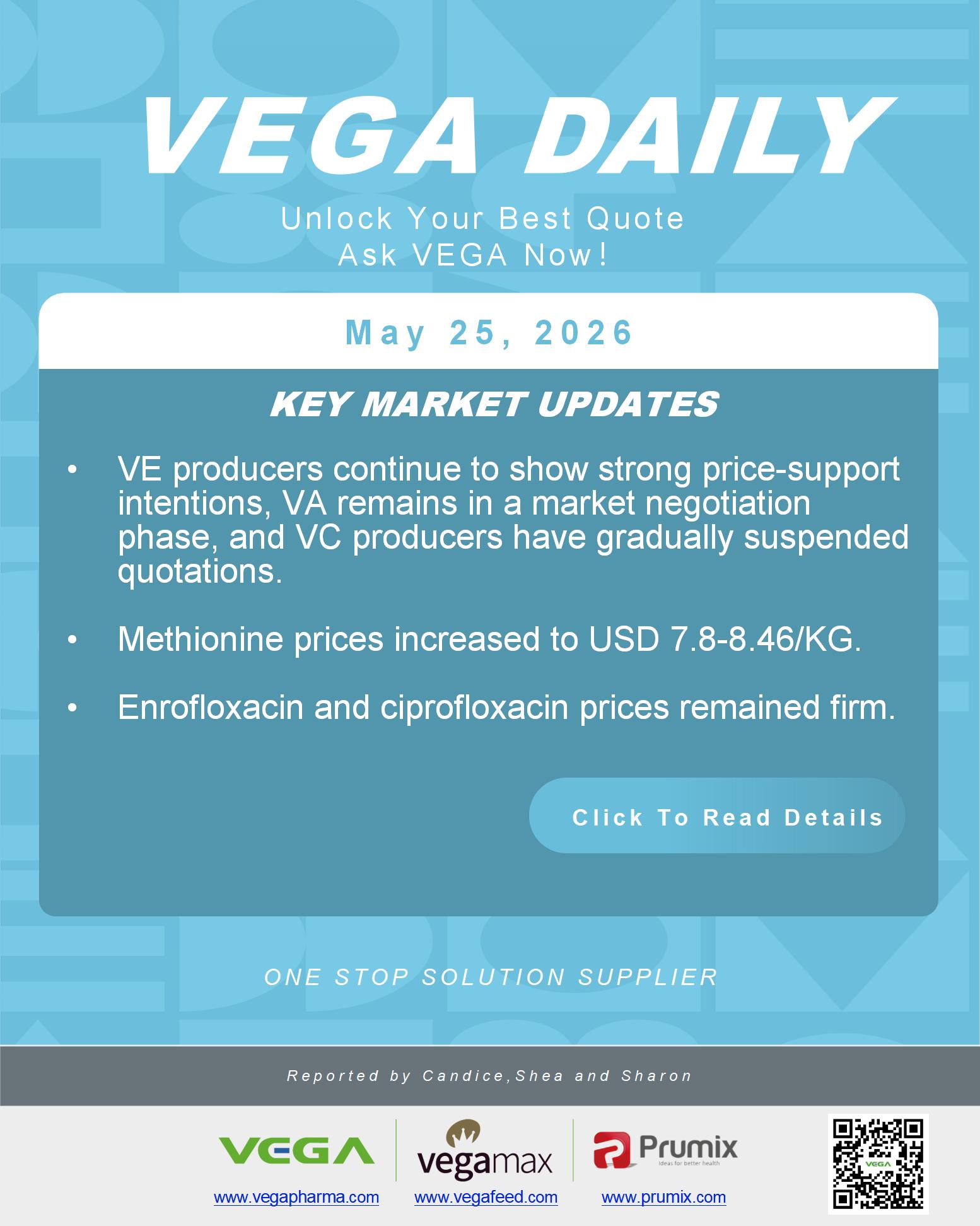 VEGA Daily 20260525 VE VA VC Methionine Enrofloxacin Update.jpg